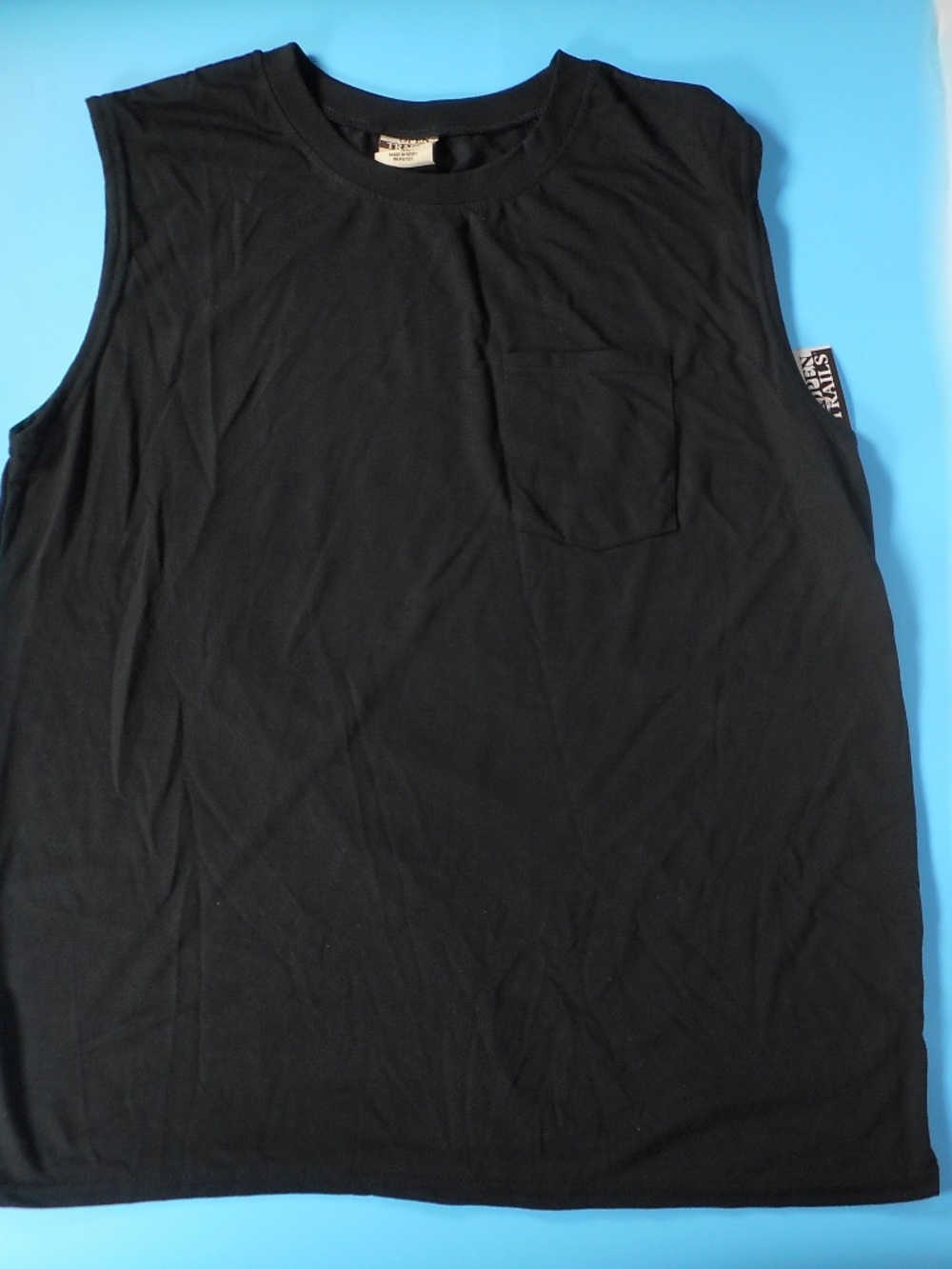 NWT Open Trails Mens Black XL Sleeveless Muscle Tshirt Pocket Lightweight Summer